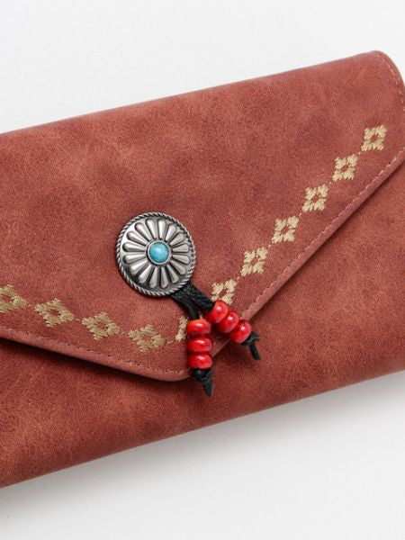 Embroidery Long Wallet