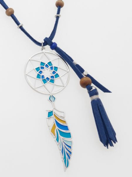 Stained Glass Style Tassel Necklace