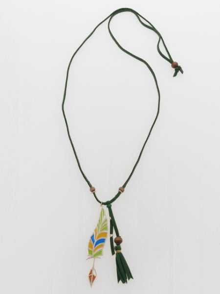 Stained Glass Style Tassel Necklace