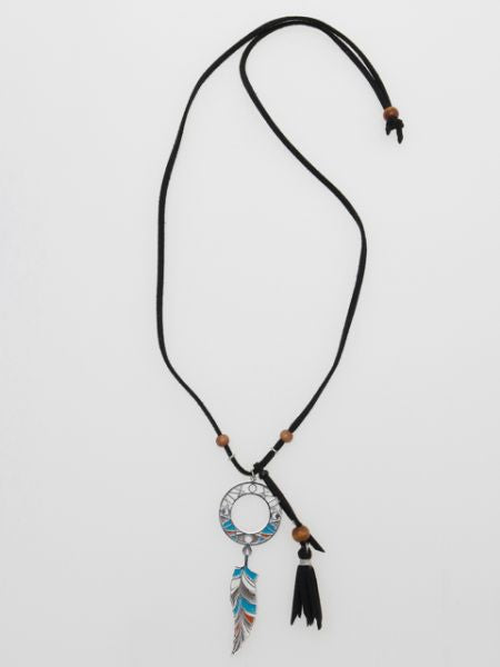 Stained Glass Style Tassel Necklace