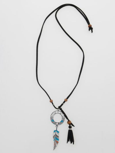 Stained Glass Style Tassel Necklace