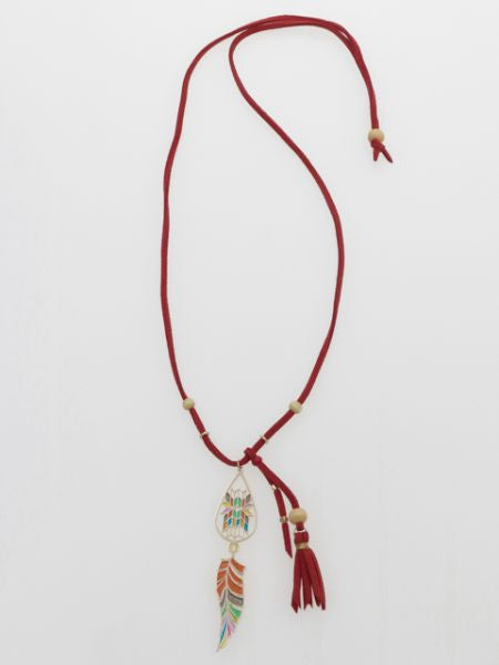 Stained Glass Style Tassel Necklace