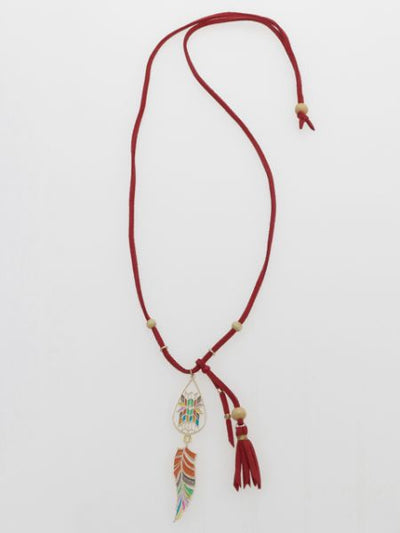 Stained Glass Style Tassel Necklace