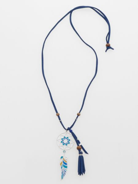 Stained Glass Style Tassel Necklace