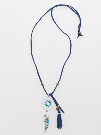 Stained Glass Style Tassel Necklace