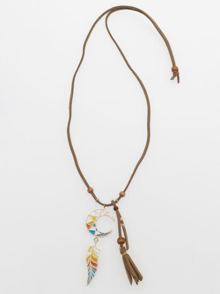 Stained Glass Style Tassel Necklace