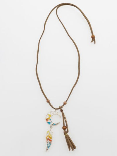 Stained Glass Style Tassel Necklace