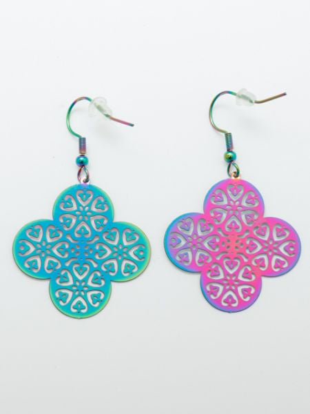 Boucles d'oreilles hologramme oriental