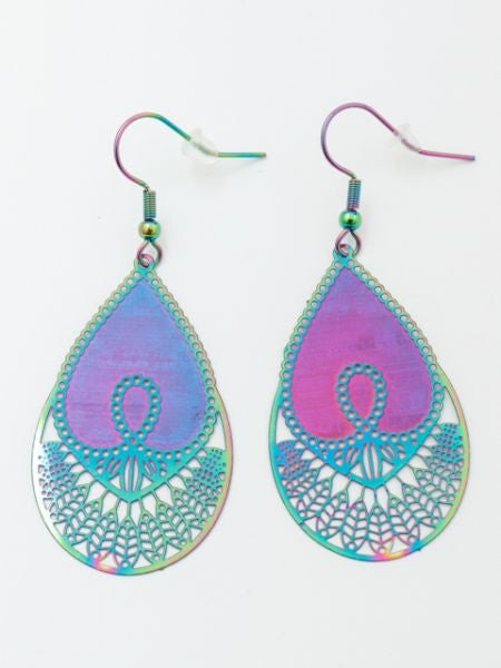 Boucles d'oreilles hologramme oriental