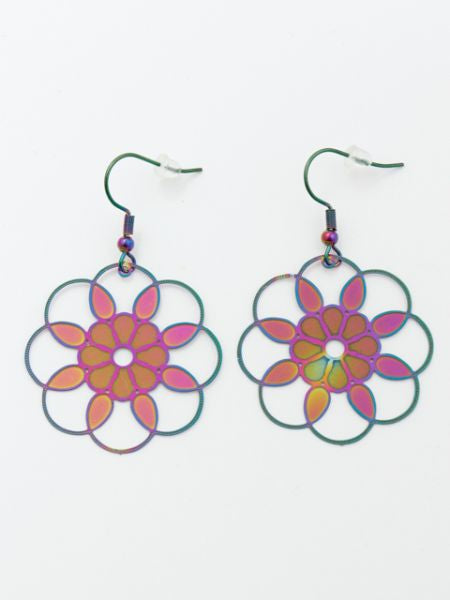 Boucles d'oreilles hologramme oriental