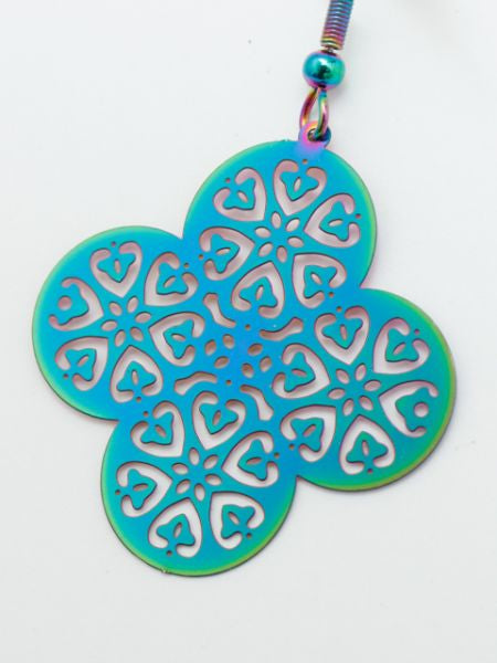 Boucles d'oreilles hologramme oriental