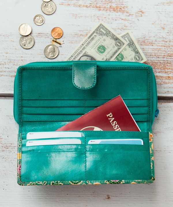 SANTINI Leather Long Wallet