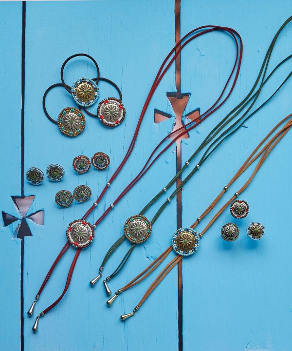 Concho Loop Tie Necklace Necklaces by AMINA - Ametsuchi