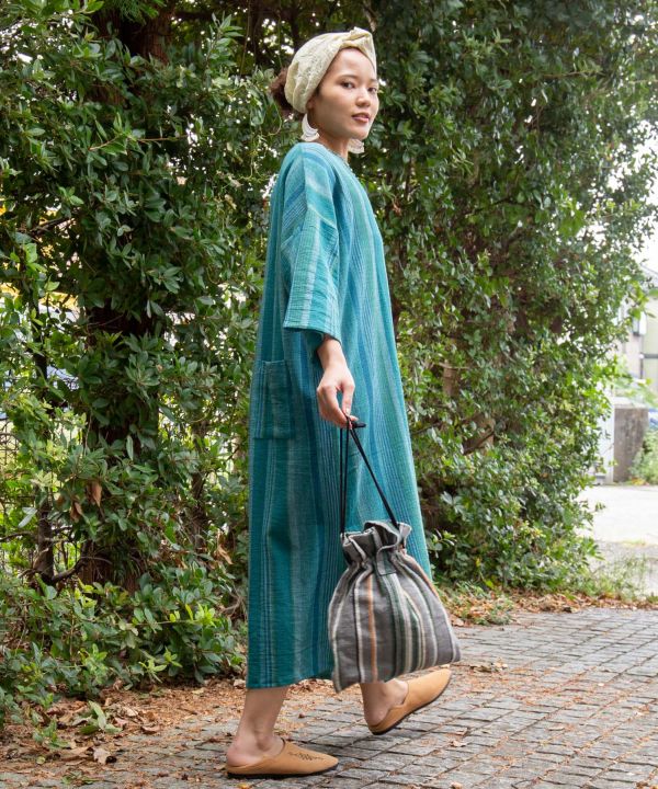 Hand Woven Cotton Drawstring Bag